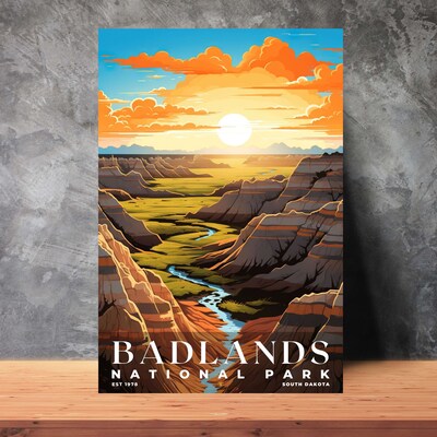Badlands National Park Poster, Travel Art, Office Poster, Home Decor | S7 - image3